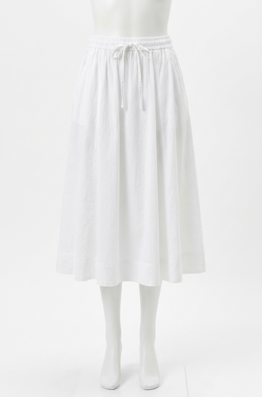 NEW LILLA P voile circle skirt in white